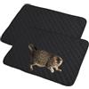 Mateju Tappetini Igienici per Cani, Riutilizzabile Tappetini Cane Cuscinetti per Addestramento Cuccioli, 2 Pezzi Tappetino da Allenamento Lavabili per Gatti, Cani, Conigli (70x100CM,Nero)