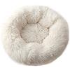 Chickwin Cuccia per Cani Cuccia per Gatti Rotonda in Caldo Peluche,Cuscino Ciambella Morbida per Cani di Piccola e Media Taglia per Cane e Gatto (Bianco,50cm)