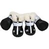 FANSU 4 Pezzi Scarpe per Cani Antiscivolo, Stivali per Cani Protezione per Le Zampe Stivali da Neve per Cani Regolabili per Cani di Taglia Piccola Media e Grande (XS,Nero)