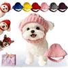 Generic Berretto per cani in lana rossa con paraorecchie - Cappello invernale caldo 2026, morbido cappello lavorato a maglia, caldo berretto invernale per animali domestici, fascia per cani con fori per le