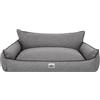 Bjird Cuccia per Cani - Letto con Rivestimento in Cordura Rimovibile (Lavabile a 30°) - Taglia Piccola e Grande - Coccolosa - 106 x 80 cm - Grafite Lino Ecologico
