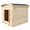 TIMBELA Cuccia per cani in legno da esterno - 87 x 102 x H84 cm - taglia S - per cani di piccola taglia - tetto staccabile - Timbela M405-1