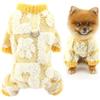 SMALLLEE_LUCKY_STORE Pigiama per cani in pile Sherpa, per cani di piccola taglia, comodo pigiama con anello a D, morbido pigiama termico invernale e autunnale, per gatti, chihuahua, Yorkie, giallo, S