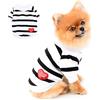 PAIDEFUL Camicie per Cani a Righe per Cani di Piccola Taglia Media Gatti Gilet Tee con Cuore Rosso Canottiere Cucciolo Chihuahua Yorkie Vestiti Magliette Animali Domestici Estate Usura Quotidiana
