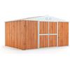 Giordanoshop Casetta Box da Giardino in Lamiera di Acciaio Porta Utensili 403x269x217 cm Enaudi Legno