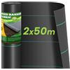 Dripex Telo Pacciamatura 2mx50m, 70g/m² Tessuto Anti Erbacce da Giardino, permeabile all'Acqua, Stabilizzazione UV, Telo Anti Erbacce per Erbacce da Giardino, Orto