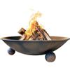 IlGruppone Braciere da Giardino Ø57 Cm Cesto da Esterno per Fuoco Design Moderno Arredo Giardino Colore Ruggine con Fori Drenaggio Interno Utilizzabile Come PortaLegna PortaOggetti PortaVasi