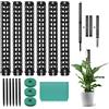 LangRay Supporto Piante Rampicanti, 6 Pezzi Palo Totem Bastone Muschio Monstera Sostegno per Piante da Arrampicare Cocco in Plastica Palo per Piante Aiuto Giardino con Etichette per piante, Nero 150cm