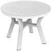 garbar RESOL - Tavolo da giardino per sala da pranzo all'aperto rotondo, diametro 100 cm, con foro per ombrellone, protezione UV per patio o balcone, facile manutenzione, colore: bianco