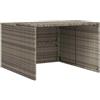 vidaXL Garage voor robotmaaier 86x90x52/57 cm poly rattan grijs