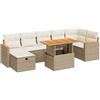 vidaXL Set Divano da Giardino 5 pz con Cuscini Beige in Polyrattan, Set di salotti da Giardino, Divano per Giardino, Set di divani ad Angolo da Esterno