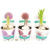 POWERS TO FLOWERS - AGLIO GIGANTE TRE PIANTE, ALLIUM GIGANTEUM TRIS, vaso 12 cm diametro, piante vera