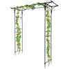 LEADZM Arco da giardino in metallo, 206 x 41 x 208 cm, arco per rose e traliccio in nero, robusto arco per piante rampicanti