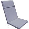 MilaniHome Cuscino Alto Grigio con Doppia Cucitura per Poltrona per Esterno Idrorepellenti Resistente all'Acqua