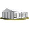 TOOLPORT Tendone per Feste 6x8 m PVC Grigio-Bianco 100% Impermeabile Gazebo da Giardino Tendone da Esterno Tenda Party