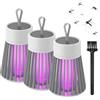 Gienslru Helve Buzz Antizanzare, Helvebuzz Per Zanzare, Trappola per Zanzare UV con Luce LED, Impermeabile IPX5 per Interno ed Esterno, con Gancio e Spazzola per Pulizia (Grigio*3)