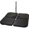Montafox Pesi per Ombrellone Base per Parasole per ombrellone a baccio - Nero 60 Litri / 100 kg - Possono Essere riempiti con Acqua o Sabbia