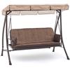 IFUORICASA My_garden Bali Dondolo, 3 Posti Large, Funzione Reclinabile Letto, Beige