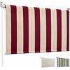 Paluplus Tenda da Sole a Caduta con Catenella, Misura 200x300 cm, Senza Cassone con aggancio al Soffitto, Telo Resistente 280 g/m², per Balcone e Terrazzo -3124F -3,4 (Bordeaux e Crema)
