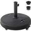 RELAX4LIFE Base per Ombrellone da Giardino con Ruote, Supporto Rotondo per Pali da 38/48mm, Porta Ombrellone per Patio, Balcone e Bar
