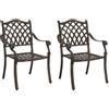 vidaXL Sedia da Giardino 2 PCS Bronzo 56 x 55 x 92.5cm Alluminio, Mobili da Giardino Vintage, Sedia Rettangolare Resistente, arredo Resistente agli Agenti atmosferici, Perfetta per Patio e terrazà