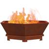 vidaXL Focolare Marrone 75 x 75 x 28 cm, Focolari da esterno, braciere portatile per grigliate, moderno, resistente alla ruggine per feste in giardino