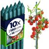 KADAX Supporti in Acciaio Plasticato - 10 x 180cmx16mm, Sostegni per Pomodori, Bastoncini di Supporto per Piante Rampicanti, Pali per Orto e Giardino