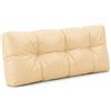 POKAR Cuscino-schienale 120x40cm per Divano da Giardino Impermeabile, Spalliera per Bancali, schiuma fredda, senza Pallet, beige
