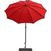 Maffei Art 42B Border, ombrellone Rotondo Diametro cm 200, Tessuto dralon, Made in Italy. Esclusivo Colore Rosso