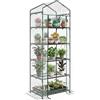 Outsunny Serra da Balcone a 5 Livelli con Porta Avvolgibile, Serra per Orto con Struttura in Acciaio e Copertura PVC, per Piante Orto Verdure Fiori Frutta, 69x49x193 cm, Trasparente
