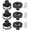 Zhanhai Confezione da 3 tappi di ricambio per bobine e bobine compatibili con Black & Decker A6226 GL250 GL310 GL360, filo per bobine + tappo con molla