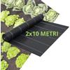 Tata Home Telo Pacciamatura 2x10 Metri 100g/m² Telo Anti Erbacce per Orto Giardino Tessuto Permeabile all'Acqua Stabilizzazione ai Raggi UV Barriere Contro Le Erbe Infestanti Colore Nero