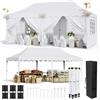 LIFERUN Gazebo 3x6 Pieghevole Impermeabile, altezza 290-300-310 cm, Protezione UV 50+, Tenda con 4 Pareti Laterali, 12 Ganci, 6 Corde e 6 Sacchi di Sabbia, Gazebo da Giardino per Campeggio, Matrimoni, Bianco