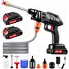 Lightasea Idropulitrice a batteria, 3 in 1, 21 V, 1500 W, 60 bar, idropulitrice portatile, con 2 ugelli, 2 batterie, tubo da 5 m, idropulitrice portatile (con secchio)