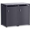 Metzler box pattumiere design ferro micaceo DB703 2x240L, acciaio robusto, resistente alle intemperie