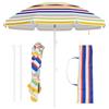 RELAX4LIFE Ombrellone da Spiaggia 179 cm, Ombrellone da Esterno Portatile e Antivento, Inclinazione Regolabile, Protezione Solare, Base a Trivella, Borsa di Trasporto, Multicolore