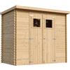 TIMBELA M310 Casetta da Giardino in Legno per Esterni 239x144xA200 cm/2.6m2 - Capanno da Giardino - Piccola Casetta in Legno, Rimessa Attrezzi, Deposito Bici