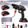LTPAG Pulitore ad alta pressione, portatile, 21 V, 60 bar, idropulitrice ad alta pressione, con 2 batterie, spruzzatore di schiuma, ugello multifunzione 3 in 1, per auto, terrazza, finestra, prato