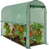 IDMarket - Serra da giardino per pomodori da 3 m², 3 x 1 x 2 m, in acciaio zincato + telo anti-UV sollevabile con porta e 2 finestre, color