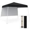HOMASIS Gazebo Esterno Resistente con Parete Laterale, Gazebo Pieghevole e Portatile con Supporti Inclinati e Borsa per il Trasporto, Tenda Pop up per Campeggio, Spiaggia (Nero, 300 x 300 x 262 cm)