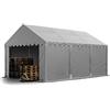 TOOLPORT Tendone deposito 4x6 m PVC 800 N impermeabile tenda capannone con telaio al suolo grigio