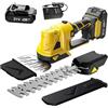 Purova Tagliasiepi 2 in 1, a batteria da 21 V, con batteria da 2,0 Ah e caricabatterie, attrezzi da giardino, cesoie per giardino e prati (con 2 batterie)