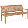 milani home Panchina Legno Acacia Panca 3 Posti Resistente Arredo Esterno Giardino Ac805012