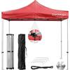 DARDARUGA Gazebo Pieghevole da Giardino 3x3m, Alluminio, Impermeabile, Resistente ai Raggi UV, Chiusura a Fisarmonica, Altezza regolabile, Picchetti + Sacca Trasporto + Corde Incluse, Colore Rosso