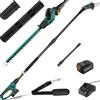 TLGREEN 2 in 1 Combo Set, 24cm Potatore Elettrico, 45cm Tagliasiepi Telescopico a Batteria, Batteria 20V 4Ah e Caricabatterie, Testa Inclinabile, incl. Tracolla Regolabile, Fino a 4M