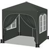 WOLTU Gazebo richiudibile 2x2m con Pannelli Laterali sacchi di sabbia Grigio