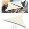 Woace Vela Ombreggiante Triangolare con Anello D Corda Vela Ombreggiante Impermeabile Tenda a Vela Protezione UV 98% Telone Ombreggiante per Esterno Giardino Terrazzo Balcone Crema 6x6x8.5M