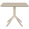 CLP Tavolo Sky 80 x 80 cm I Tavolo da Giardino, Resistente alle intemperie e ai Raggi UV I Tavolo Quadrato da Balcone, Colore:Tortora