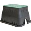 LoviStore Pozzetto Rettangolare cm 38x49,6 x H30 con Coperchio in Plastica Resistente agli Urti, Ideale per 4 Valvole, per Impianti Irrigazione Interrati Alloggio Elettrovalvole Idranti, Grande Verde