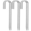 MIN-XL Paletti per cemento armato galvanizzati resistenti con filettati, tasselli di ancoraggio a terra per il fissaggio di tubi dell'acqua, argento, 30.5 cm (confezione da 6)